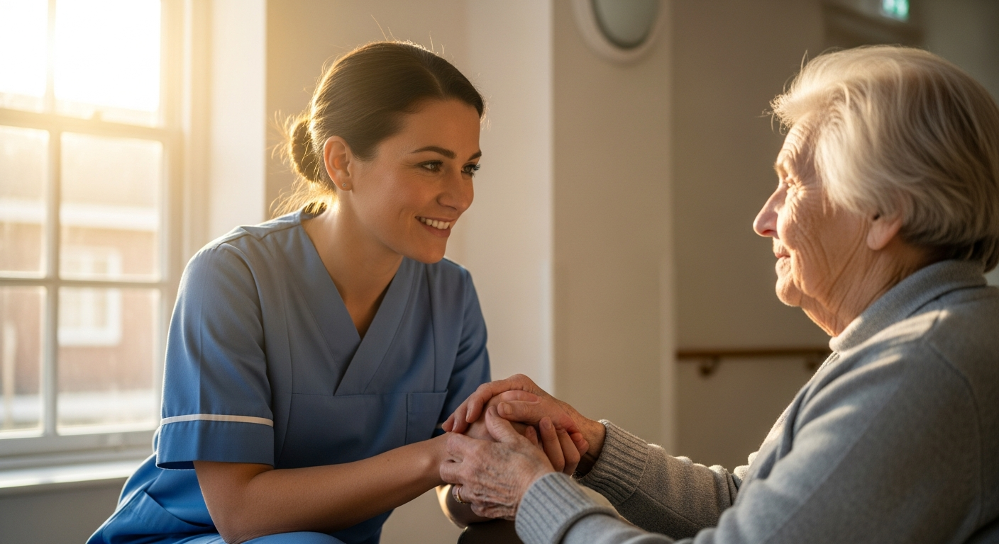 Zorgprofessional in gesprek